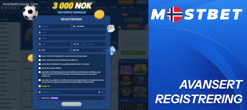 Mostbet tilbyr en avansert registreringsprosess for nye brukere