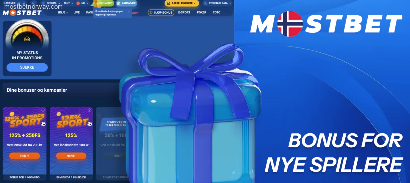 MostBet tilbyr en attraktiv velkomstbonus for nye spillere som registrerer seg