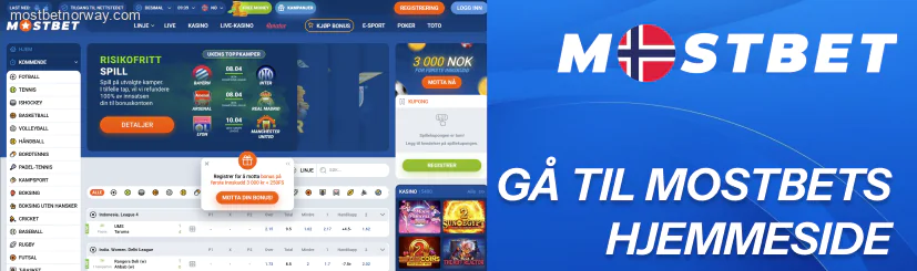 Gå til Mostbets hjemmeside