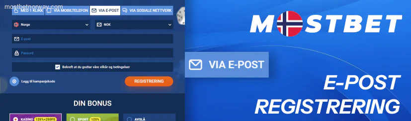 Mostbet E-postregistrering